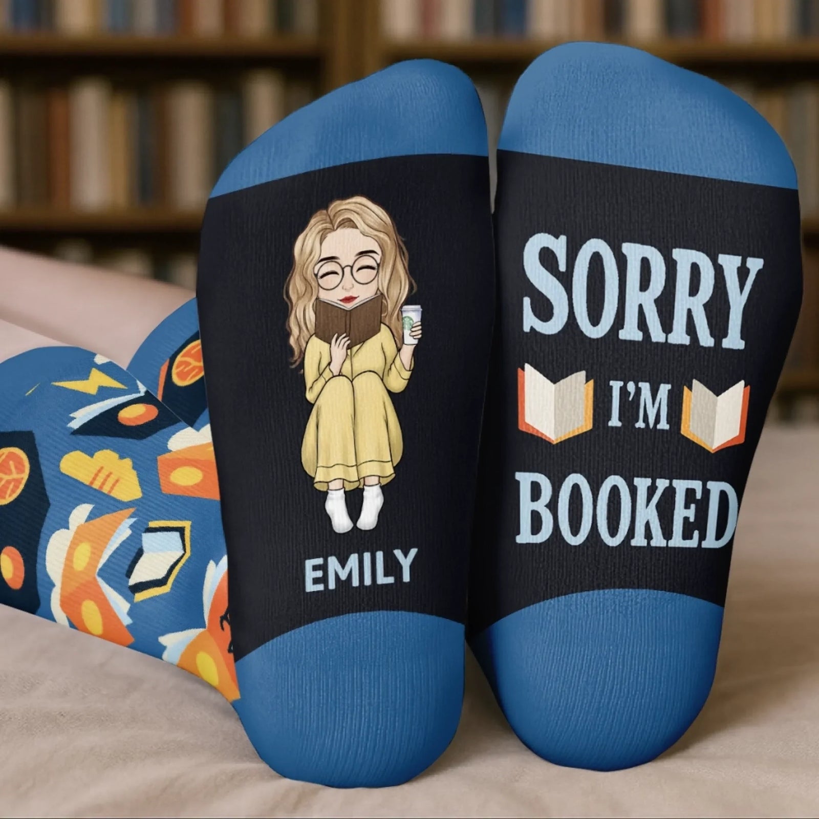 Custom Crew Socks - Personalized Bookish Gifts For Book Lovers, Bookworms, Readers - Bookworm On Break