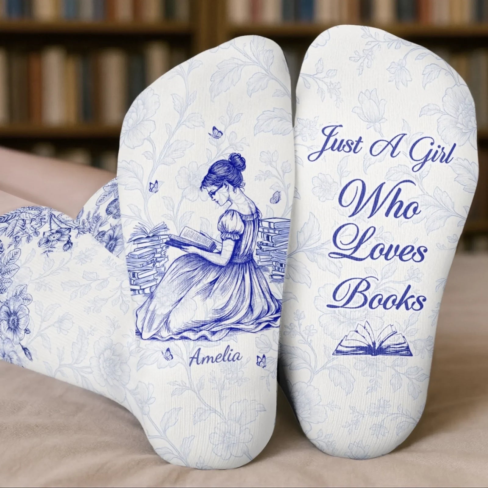 Custom Crew Socks - Personalized Bookish Gifts For Book Lovers, Bookworms, Readers - Book Lover’s Bliss