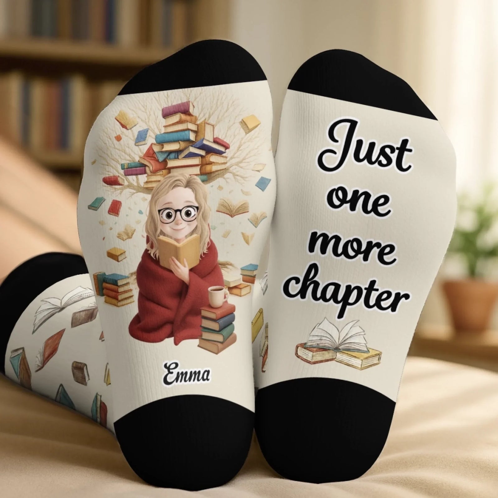 Custom Crew Socks - Personalized Bookish Gifts For Book Lovers, Bookworms, Readers - Dreaming In Chapters